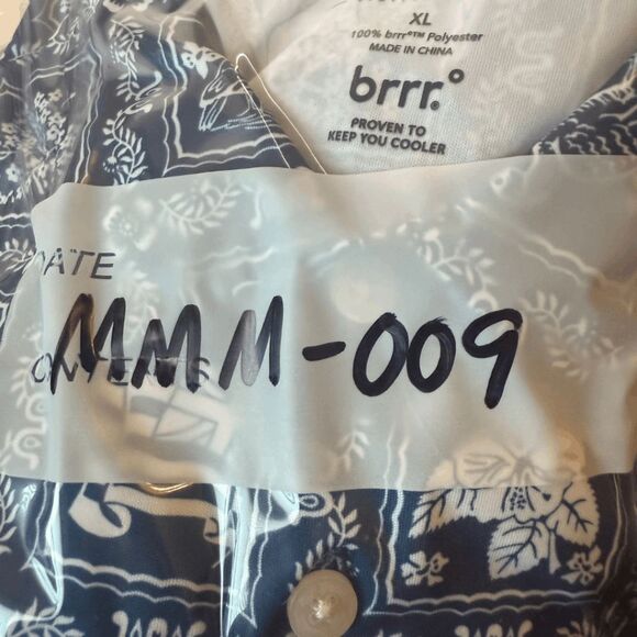 Reyn Spooner Men's Reverse Flag Flower Bird 1/4 Button Down Shirt Blue XL NWOT - Picture 8 of 8